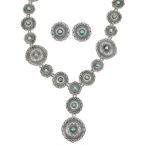 Harold Joe Navajo Stamp Concho Necklace - Shumakolowa Native Arts