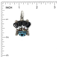 Load image into Gallery viewer, Don Dewa Inlay Sunface with Headress Pendant-Indian Pueblo Store
