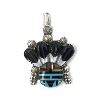 Load image into Gallery viewer, Don Dewa Inlay Sunface with Headress Pendant-Indian Pueblo Store
