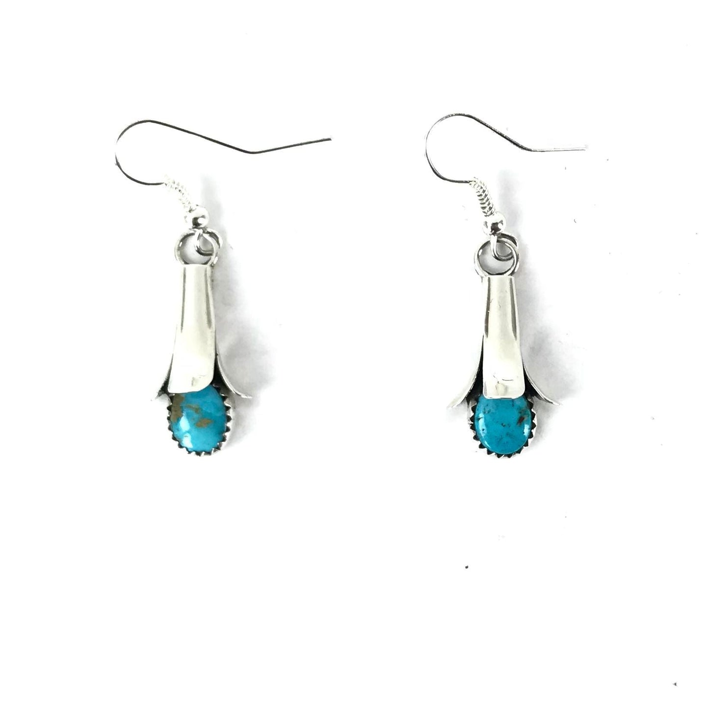 Doris Smallcanyon Turquoise Squash Blossom Earrings-Indian Pueblo Store