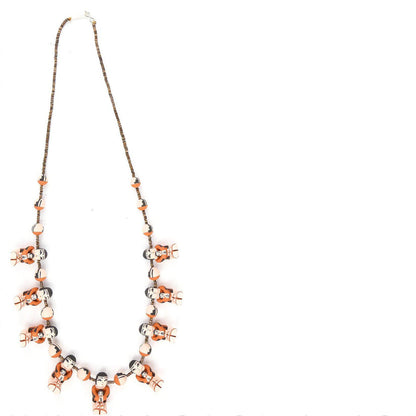 Angelina Bailon Santo Domingo Sitting Storyteller Necklace & Earring Set - Shumakolowa Native Arts
