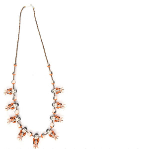 Angelina Bailon Santo Domingo Sitting Storyteller Necklace & Earring Set - Shumakolowa Native Arts