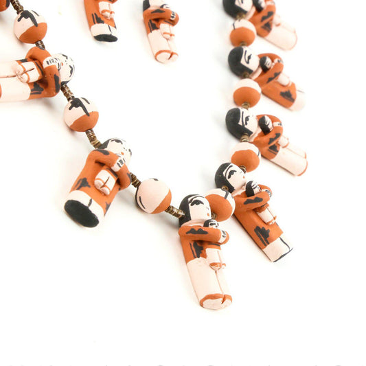 Angelina Bailon Santo Domingo Standing Storyteller Necklace & Earring Set - Shumakolowa Native Arts