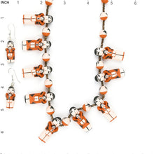 Load image into Gallery viewer, Angelina Bailon Santo Domingo Standing Storyteller Necklace &amp; Earring Set - Shumakolowa Native Arts
