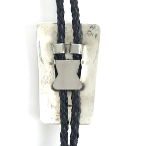 Wallace Reyes Coral Stamp Bolo Tie-Indian Pueblo Store