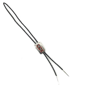 Wallace Reyes Coral Stamp Bolo Tie-Indian Pueblo Store