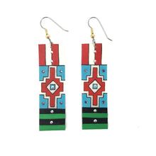 Load image into Gallery viewer, Dominic Arquero Rectangle Rawhide Earrings-Indian Pueblo Store
