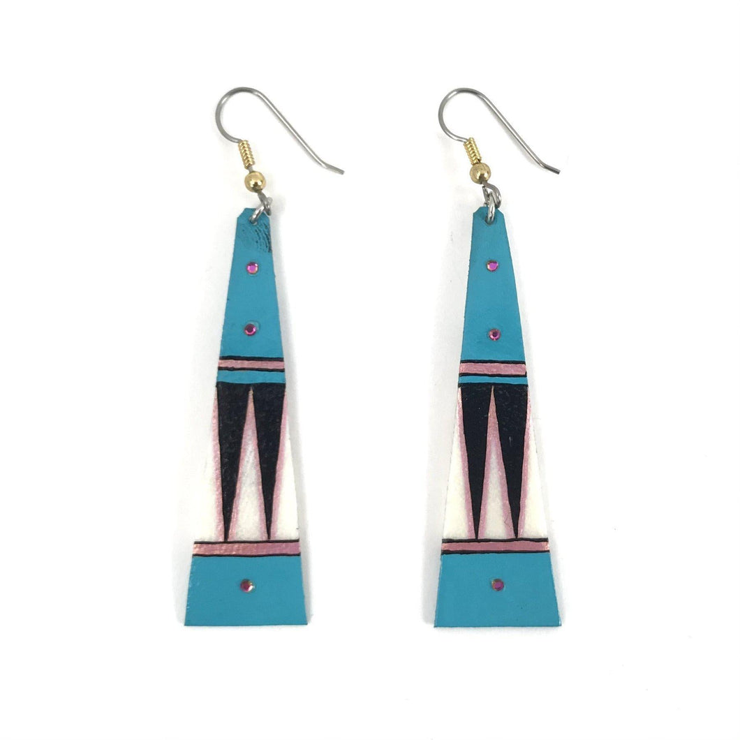 Dominic Arquero Teepee Rawhide Earrings-Indian Pueblo Store