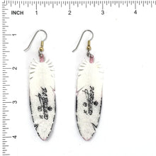 Load image into Gallery viewer, Dominic Arquero Pueblo Pattern Rawhide Feather Earrings-Indian Pueblo Store
