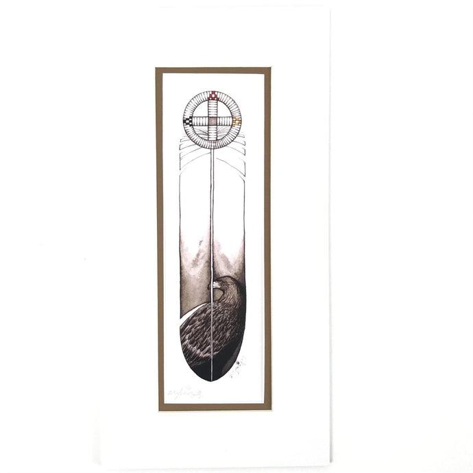 Dominic Arquero Double Matted Feather Print-Indian Pueblo Store