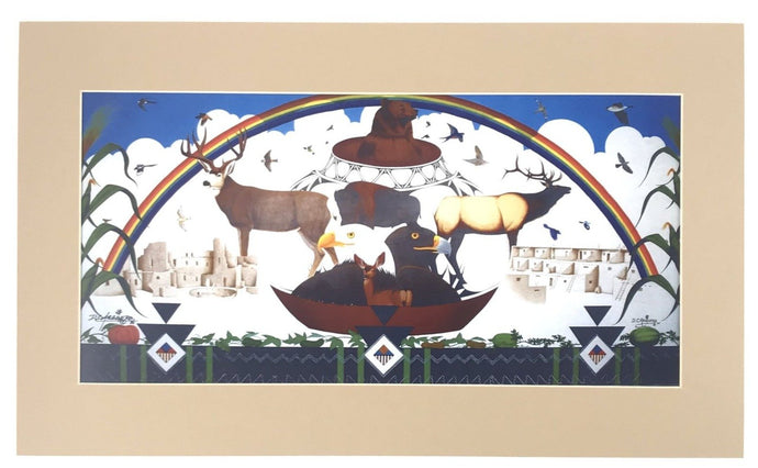 Dominic Arquero Rectangle Matted Print-Indian Pueblo Store
