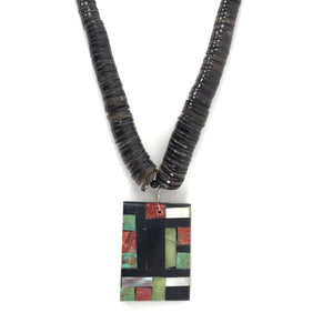 Joe and Marilyn Pacheco Mosaic Pendant Necklace-Indian Pueblo Store