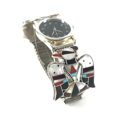 Bobby and Corrine Shack Thunderbird Inlay Watch-Indian Pueblo Store