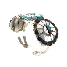 Load image into Gallery viewer, Bob Pedro Multi-Gemstone Inlay Sunface Cluster Bracelet-Indian Pueblo Store
