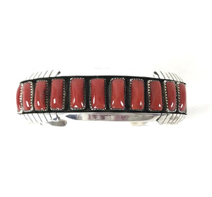 Angeline Touchine Coral Petit Point Bracelet-Indian Pueblo Store