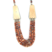 Load image into Gallery viewer, Mary Coriz Lovato Lions Paw Shell Mosaic Inlay Graduated Heishi Necklace-Indian Pueblo Store
