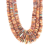Load image into Gallery viewer, Mary Coriz Lovato Lions Paw Shell Mosaic Inlay Graduated Heishi Necklace-Indian Pueblo Store
