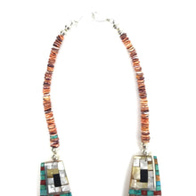 Load image into Gallery viewer, Mary Coriz Lovato Lions Paw Shell Mosaic Inlay Graduated Heishi Necklace-Indian Pueblo Store
