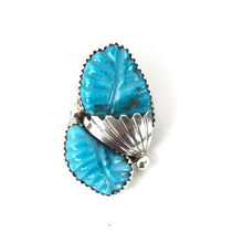 Load image into Gallery viewer, Lyolita Tsatte Turquoise Leaf Pendant-Indian Pueblo Store
