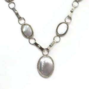John Aguilar Mother of Pearl Necklace and Earring Set-Indian Pueblo Store
