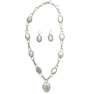 John Aguilar Mother of Pearl Necklace and Earring Set-Indian Pueblo Store
