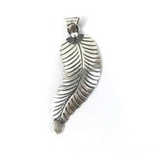 Load image into Gallery viewer, Sam Arviso Sterling Silver Curved Feather Pendant-Indian Pueblo Store

