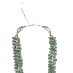 Joe and Marilyn Pacheco Two-Strand Green Turquoise Heishi Necklace-Indian Pueblo Store