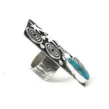 Load image into Gallery viewer, Alex Sanchez Turquoise Petroglyph Ring-Indian Pueblo Store

