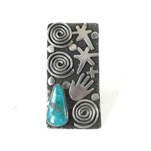 Load image into Gallery viewer, Alex Sanchez Turquoise Petroglyph Ring-Indian Pueblo Store
