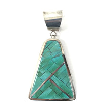 Load image into Gallery viewer, Large Kingman Turquoise Inlay Pendant-Indian Pueblo Store
