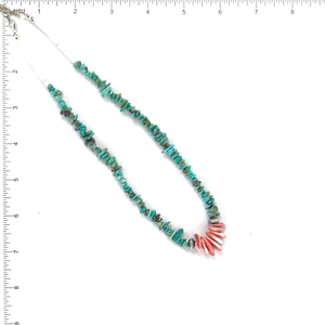 Everett and Mary Teller Turquoise and Spiny Oyster Shell Necklace-Indian Pueblo Store