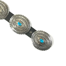 Load image into Gallery viewer, Leonard Maloney Stamped Turquoise Concho Belt-Indian Pueblo Store
