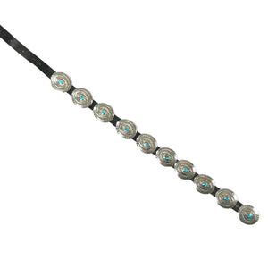 Leonard Maloney Stamped Turquoise Concho Belt-Indian Pueblo Store