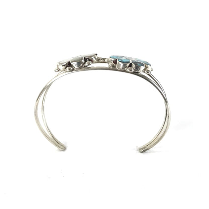 Benina Kallestewa Turquoise and Snail Shell Floral Bracelet-Indian Pueblo Store