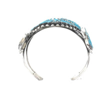 Load image into Gallery viewer, Lance and Cordelia Waatsa Turquoise Needlepoint Cluster Bracelet-Indian Pueblo Store
