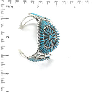 Lance and Cordelia Waatsa Turquoise Needlepoint Cluster Bracelet-Indian Pueblo Store