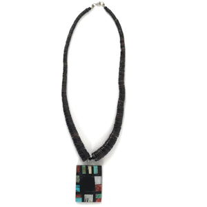 Joe and Marilyn Pacheco Mosaic Pendant Necklace-Indian Pueblo Store