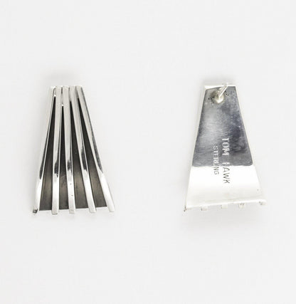 Tom Hawk Sterling Silver Channel Drop Earrings - Shumakolowa Native Arts